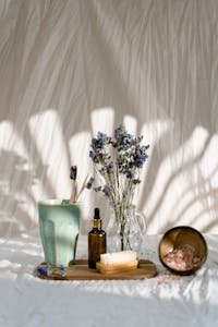 Bath Essentials on a Table